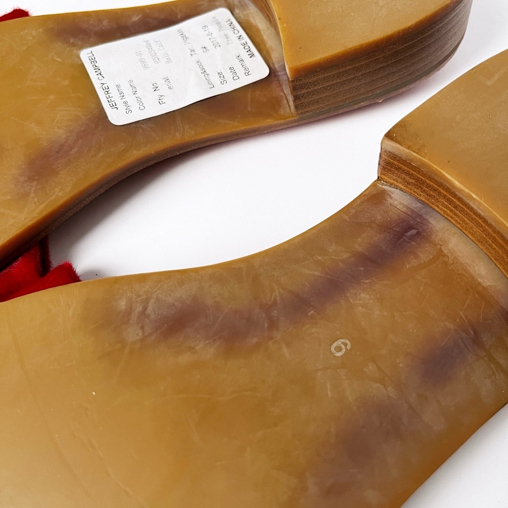 Jeffrey Campbell Bold Red Slide Sandals - Picture 8 of 9